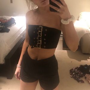 Gold Buckle Crop Top / Corset